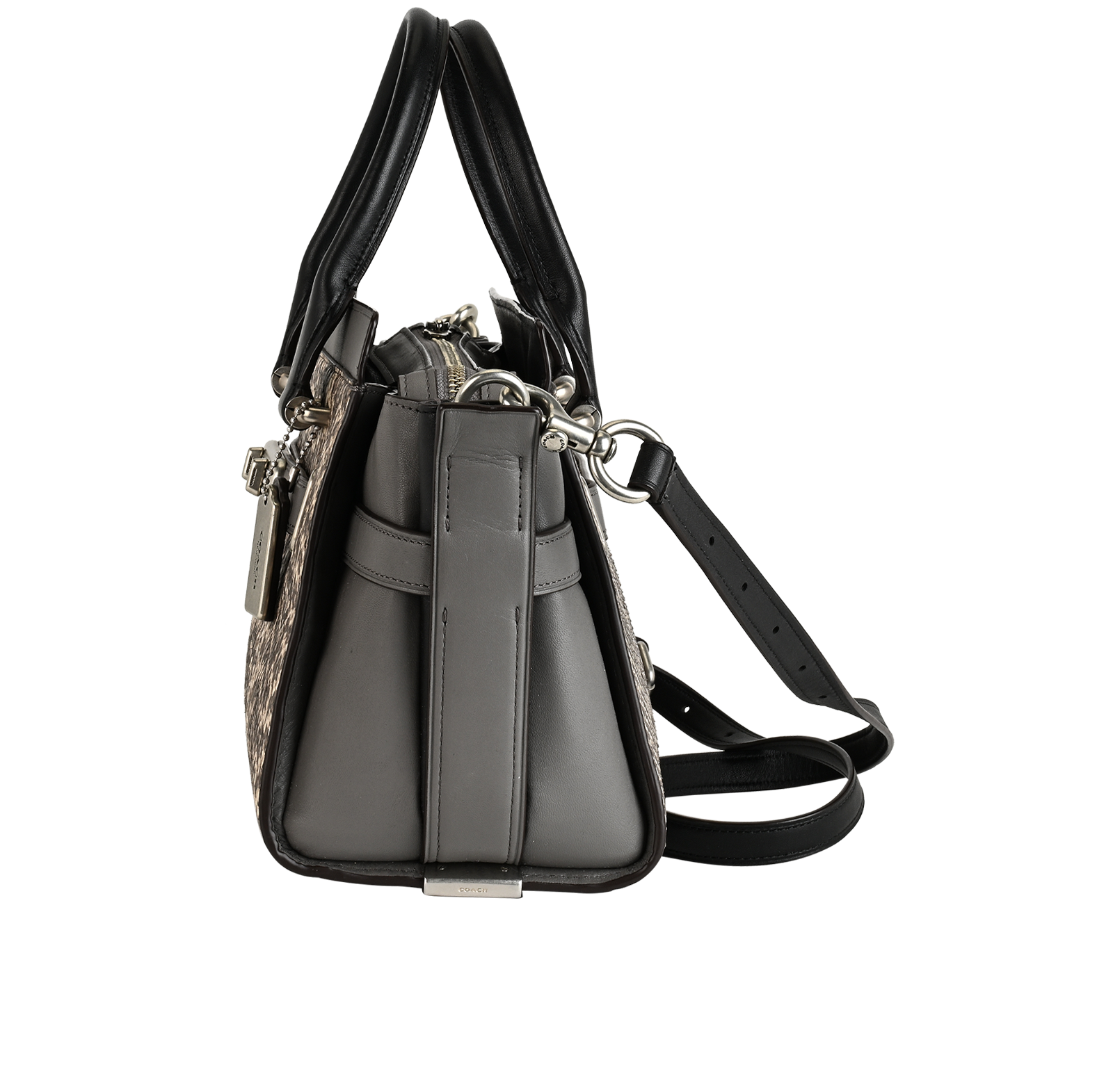 Swagger 27, &pound;110, Handbags, Brown/Cream/Grey, Leather, Bottom view